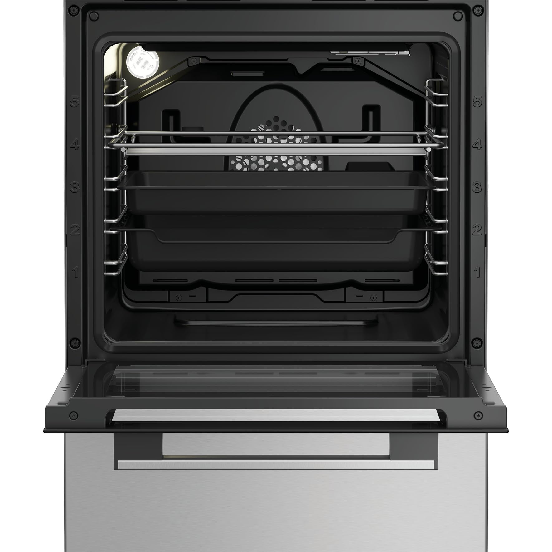 Bauknecht Standherd B5V8LMX / Heißluftbackofen mit 8 Funktionen/Kochfeld mit 4 Kochzonen/Hydrolyse-Reinigungsfunktion/Garraumvolumen 60 Liter/Edelstahl-Optik