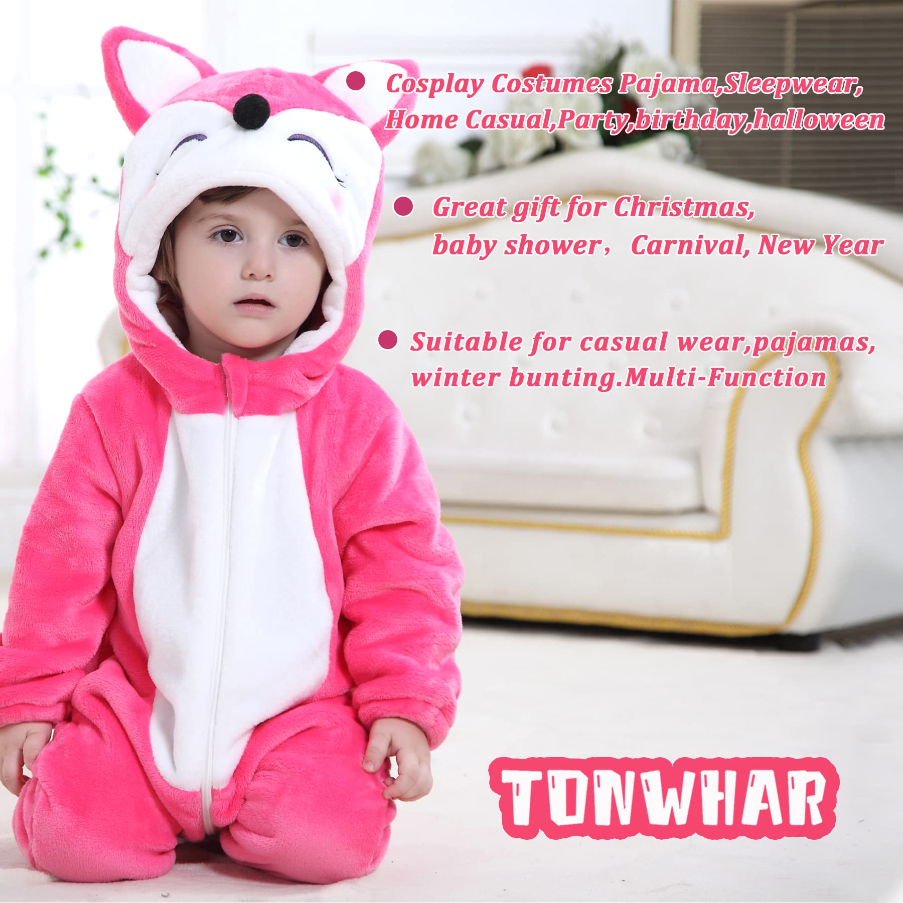 TONWHAR Kid's And Toddler's Animal Halloween Costume Outfit Baby One-Piece Rompers Onesie — view 6