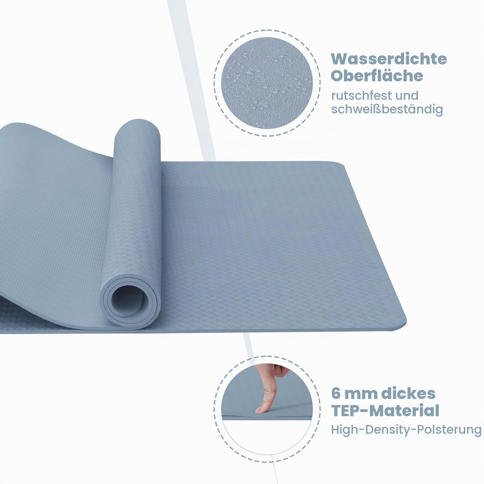 Narwhal Yoga Matte Groß TPE Rutschfest 190x80x0.6cm Yogamatte xxl Sportmatte Gymnastikmatte Trainingsmatte Rutschfest 190x80 Turnmatte für Zuhause Fitnessmatte 80 cm Breit