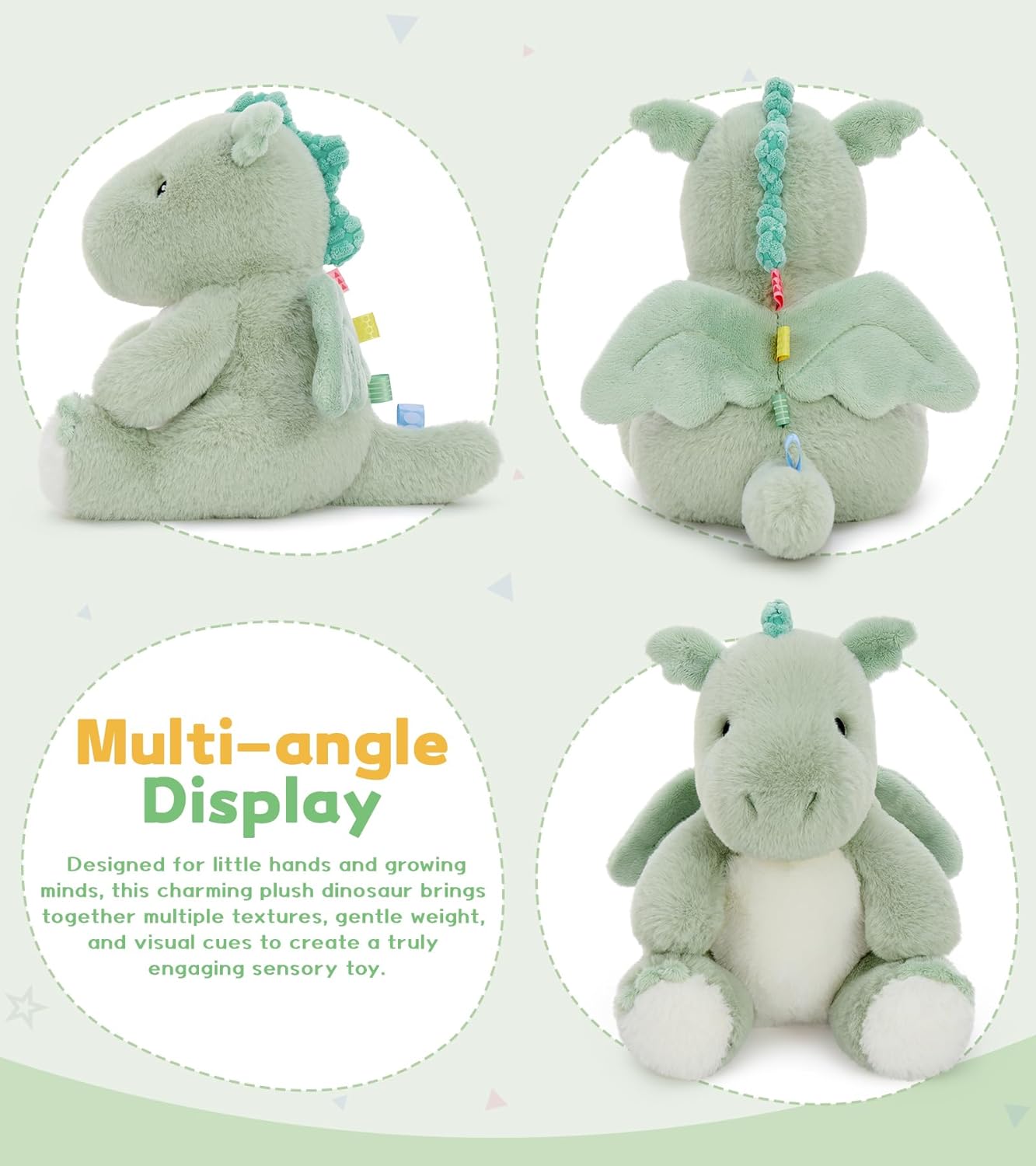 Dinosaur Stuffed Animal,Dinosaur Plush Toys for Girls,Cute Dino Plushies,Dino Stuffy Gifts Kids Boys Christmas Easter Birthday Children's Day (Cute Dinosaur)