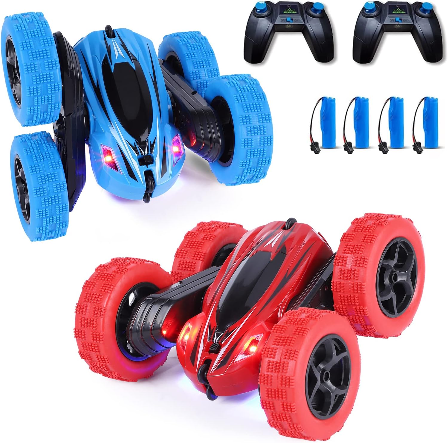 FunsLane 2 Pack Remote Control Stunt Car for Kids, 2.4 GHz