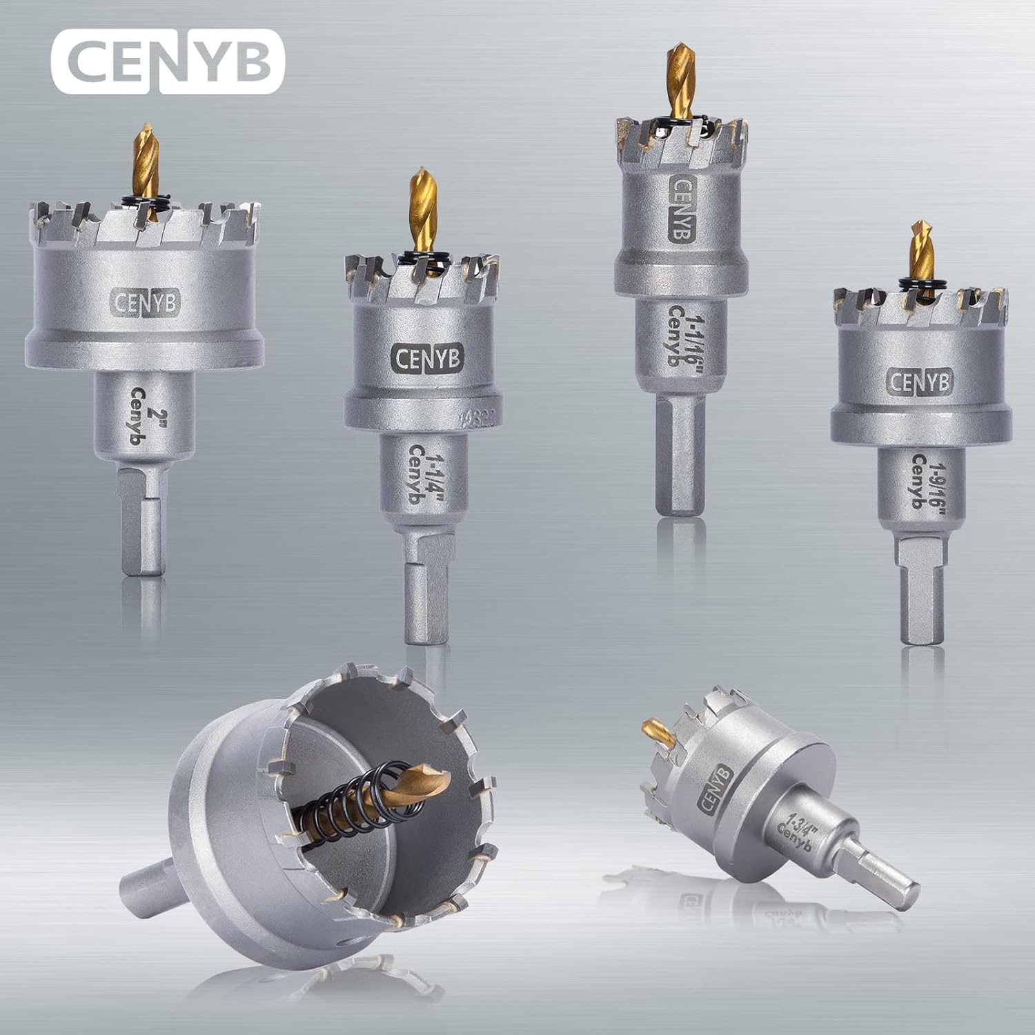 7" (178mm) Tungsten Carbide Tipped Hole Saw with 2Pcs Titanium-Plated Pilot Drill Bits for Hard Metal,Stainless Steel,Iron,Aluminum Alloy,Wood and Plastic