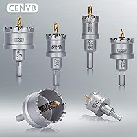 Vista 8 de 1-1/8" (29mm) Sierra perforadora con punta de carburo de tungsteno con 2 piezas de brocas piloto chapadas en titanio para metal duro, acero