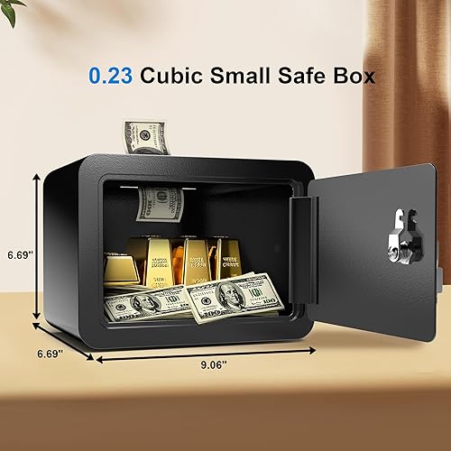 Miniatura 2 de Mini caja fuerte pequeña caja fuerte para el dinero, caja fuerte pequeña para el hogar, dormitorio, mini caja fuerte para niños, caja de seguridad