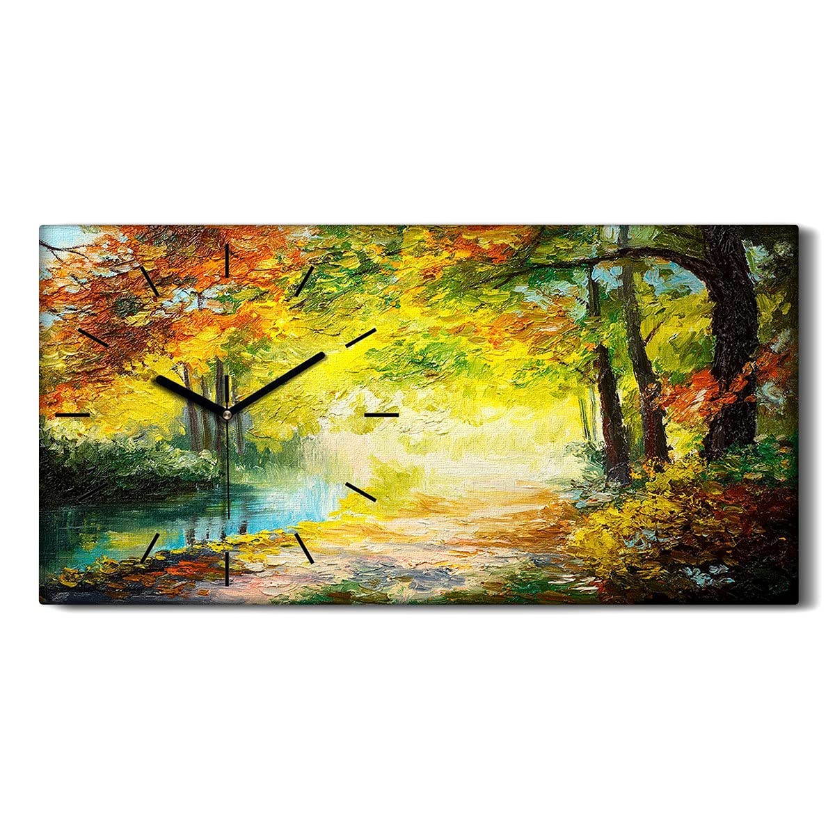 Horloge sur Toile Sans Tic-Tac Finie la Nuisance Sonore avec l'Art Mural Forest Lake