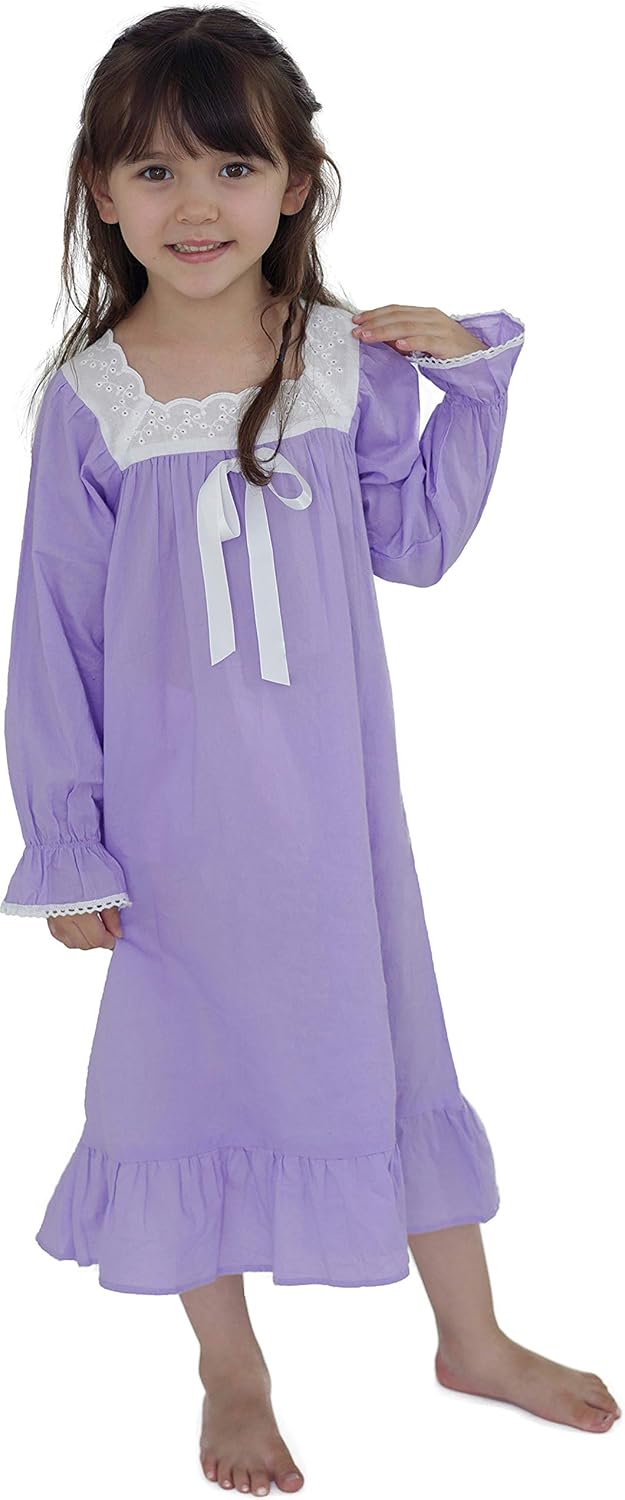 610 YOU Nightgowns & Sleep Shirt, Vintage Princess Dress, Soft Cotton Granny Gowns in Multicolor (Doll,Girls,Women)