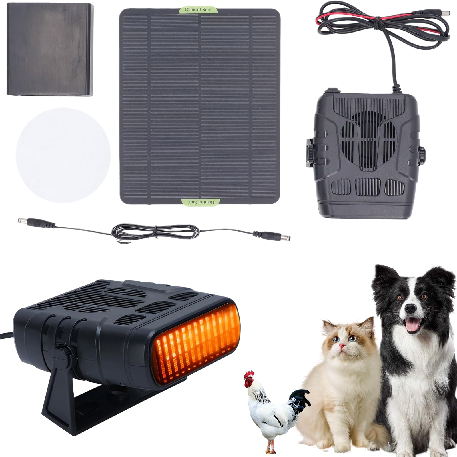 Solar Heater For Greenhouse,Portable Solar Heater For Chicken Coop,Solar Panel Heaters With Overheating Protection For Car Chicken Kitten Puppy Pets