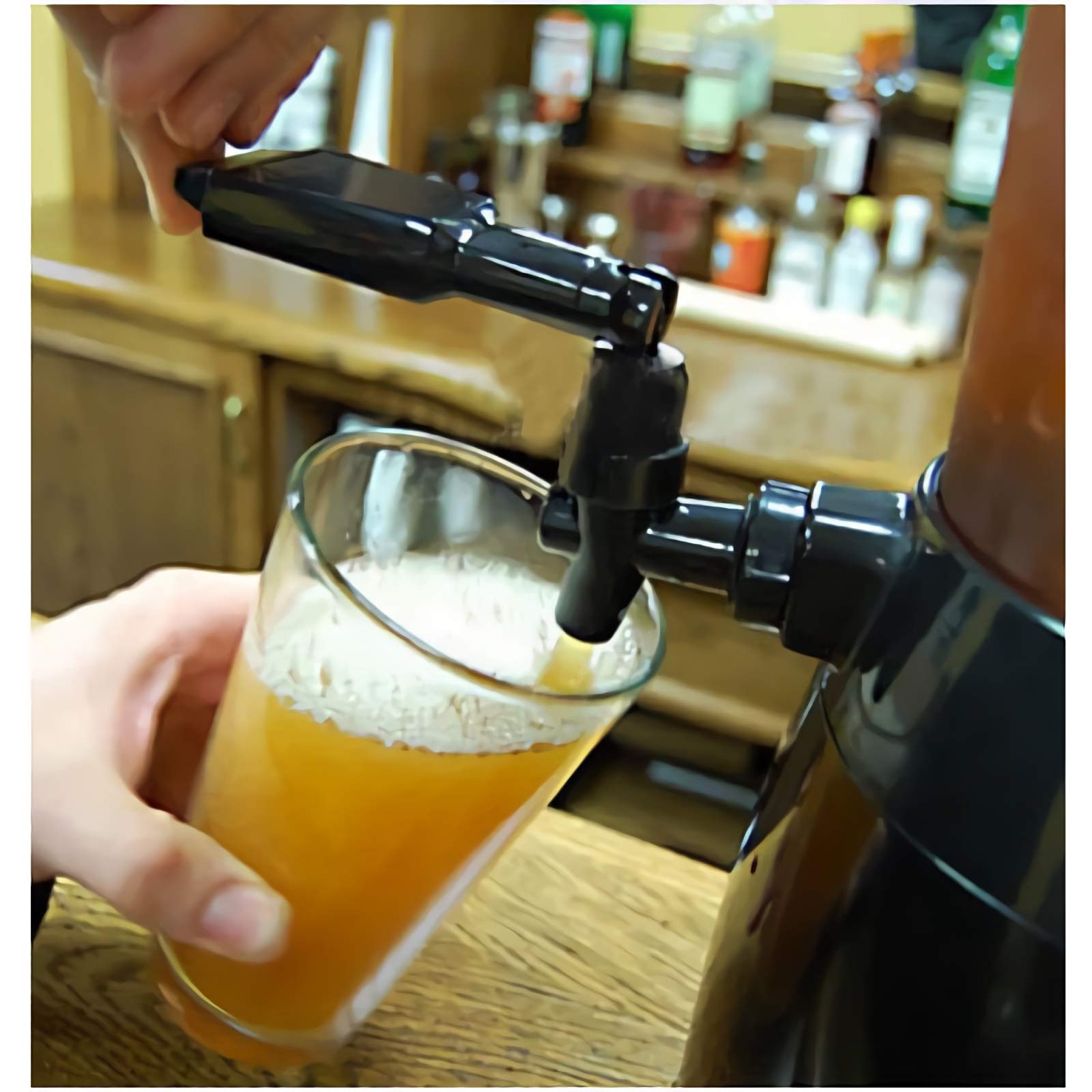 Dozownik do napojów piwa 2,5 l, dozownik do napojów ze światłami LED, kranem i wyjmowaną rurką do lodu, pojemność do 3,8 l dozownik piwa do domu