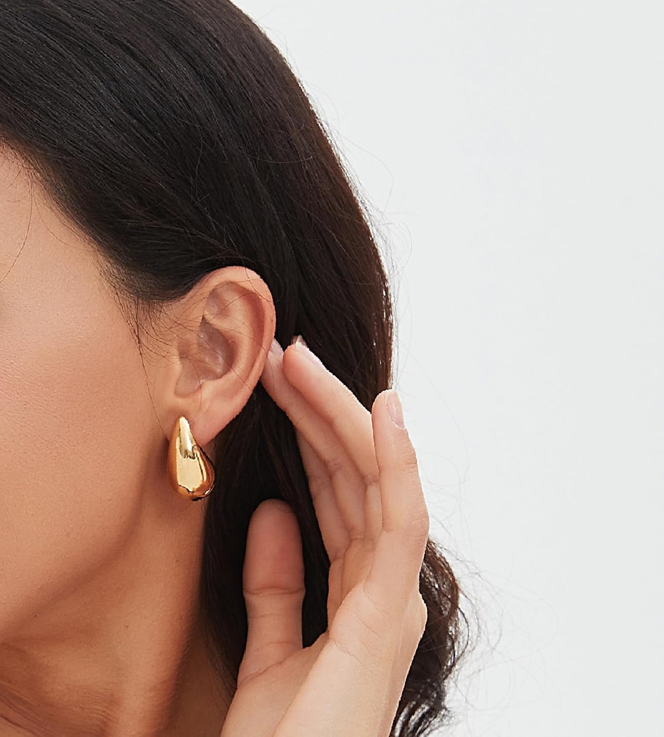 Gold Teardrop Earrings for Women, Hypoallergenic Chunky Hoop Earrings, Lightweight Drop Designer Dupe Earrings Jewelry Mothers Day Gifts for Women Girls - Image 6