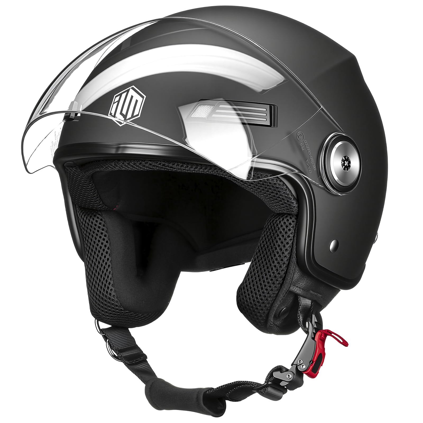 ILM Motorradhelm 3/4 Jethelm Herren Damen Motorrad Roller Retro Vintage Helm für Motorrad Scooter Cruiser ECE 22.06 Modell OF819
