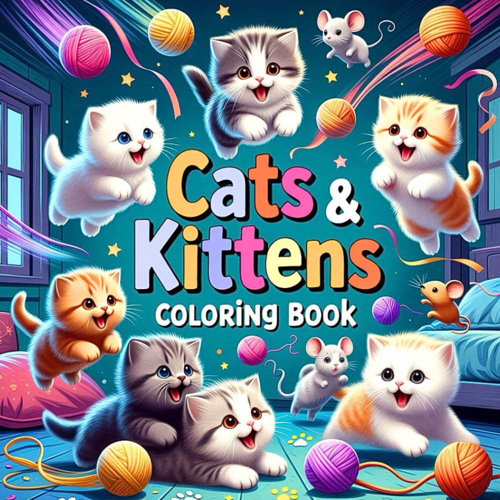 Feline Fantasy Coloring Book Unique Adventures with Cats & Kittens for Kids, Adults & Family Bonding Time: Magical Storybook Scenes to Color - From ... - Fun, Educational Activity for All Ages
