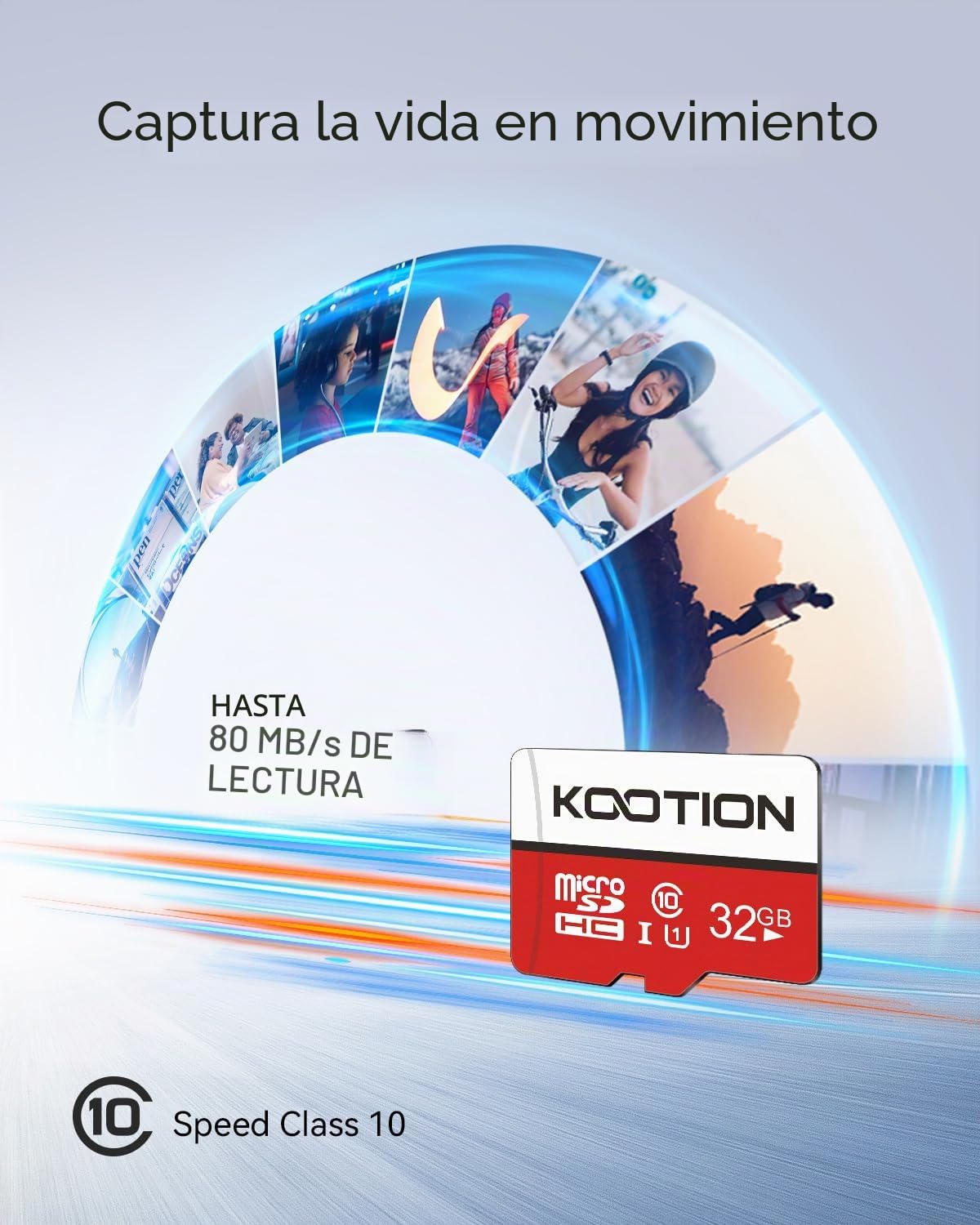 KOOTION Micro SD 32GB Clase 10 Tarjeta Memoria MicroSDHC（U1 y A1） 32 Giga Memory Card 32G 2 Pack con Adaptador para Telefonos,Cámara,Gopro,Alta Velocidad de Lectura hasta 80 MB/s