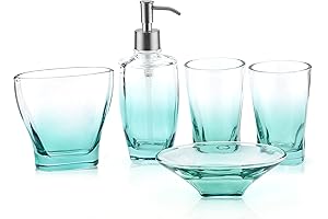 rzoeox Bathroom Ensemble Gradient Lake Green, 5-Piece Gift Set