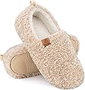 EverFoams Women’s Soft Curly Full Slippers Memory Foam Lightweight House Shoes Cozy Loafer with Polar Fleece Lining