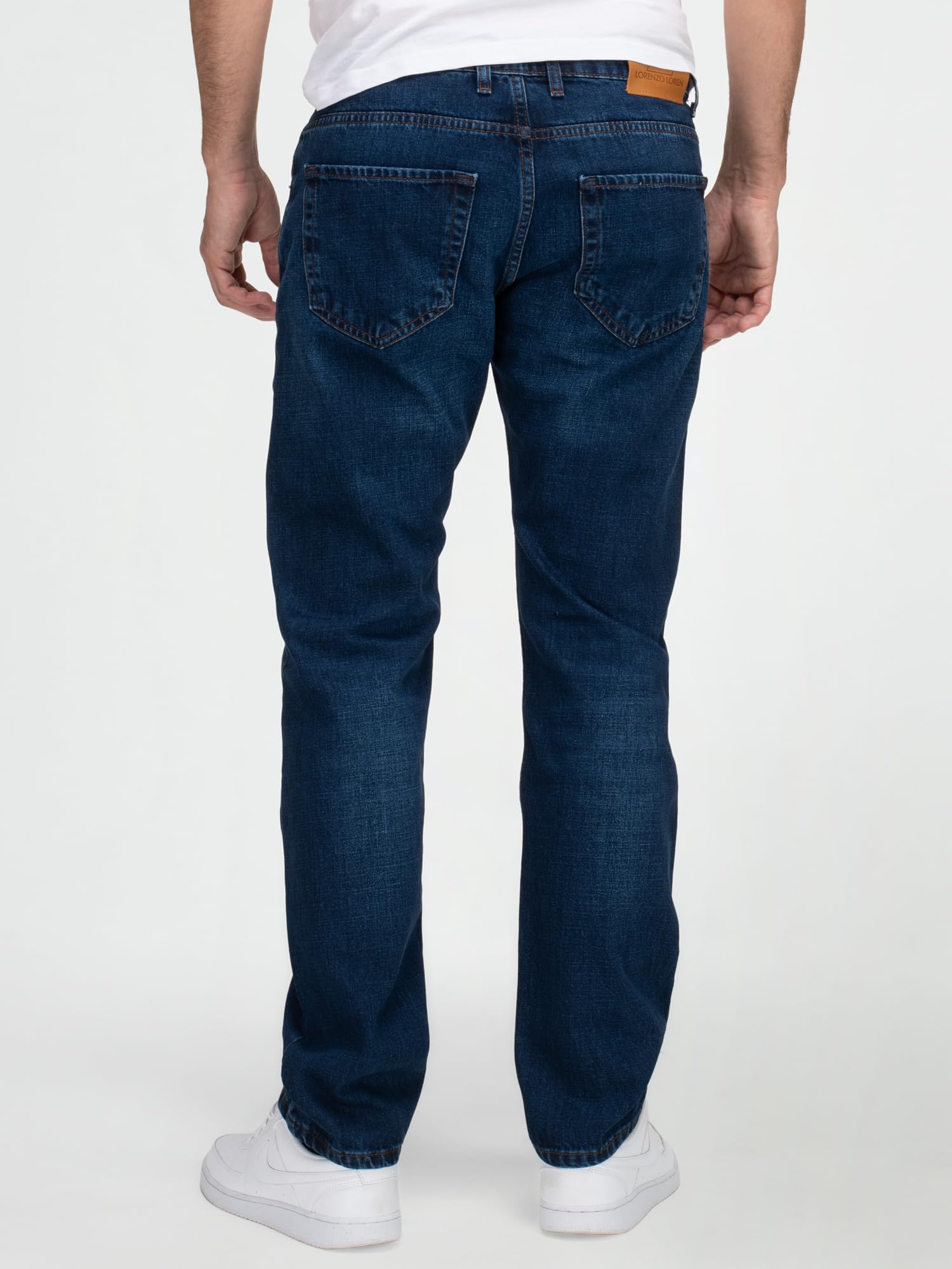 Lorenzo Loren Jeans da uomo effetto usato, con vestibilità regolare, larghezza da 72-112 cm e lunghezza da 76-97 cm