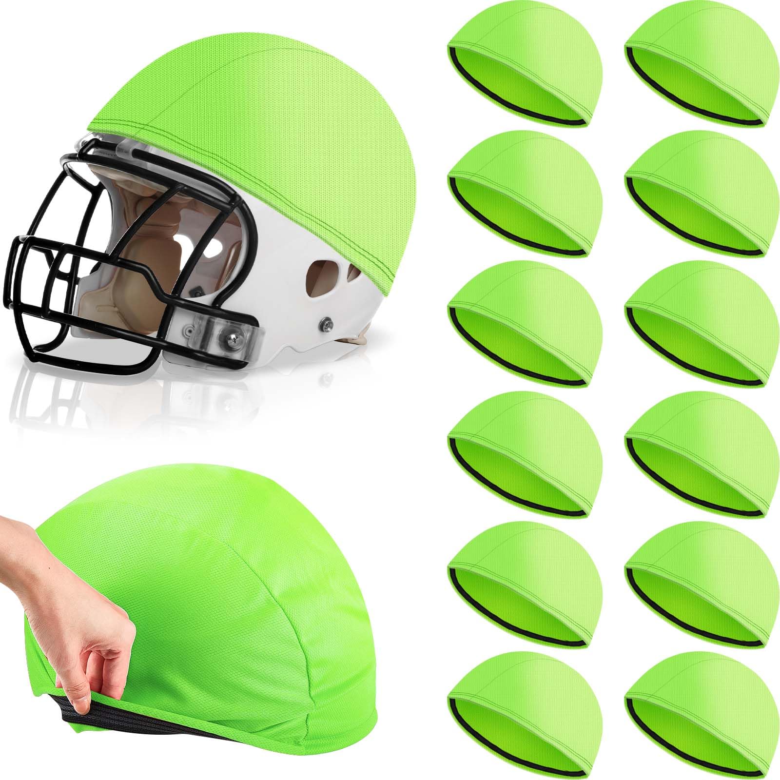 Ramede 12 Pieces Football Helmet Covers for Practice Scrimmage Cap Helmet Cover Bright Colors Scrimmage Cap for Youth Adult Football Hockey Lacrosse Training Accessories 10.4 Inch in Diameter