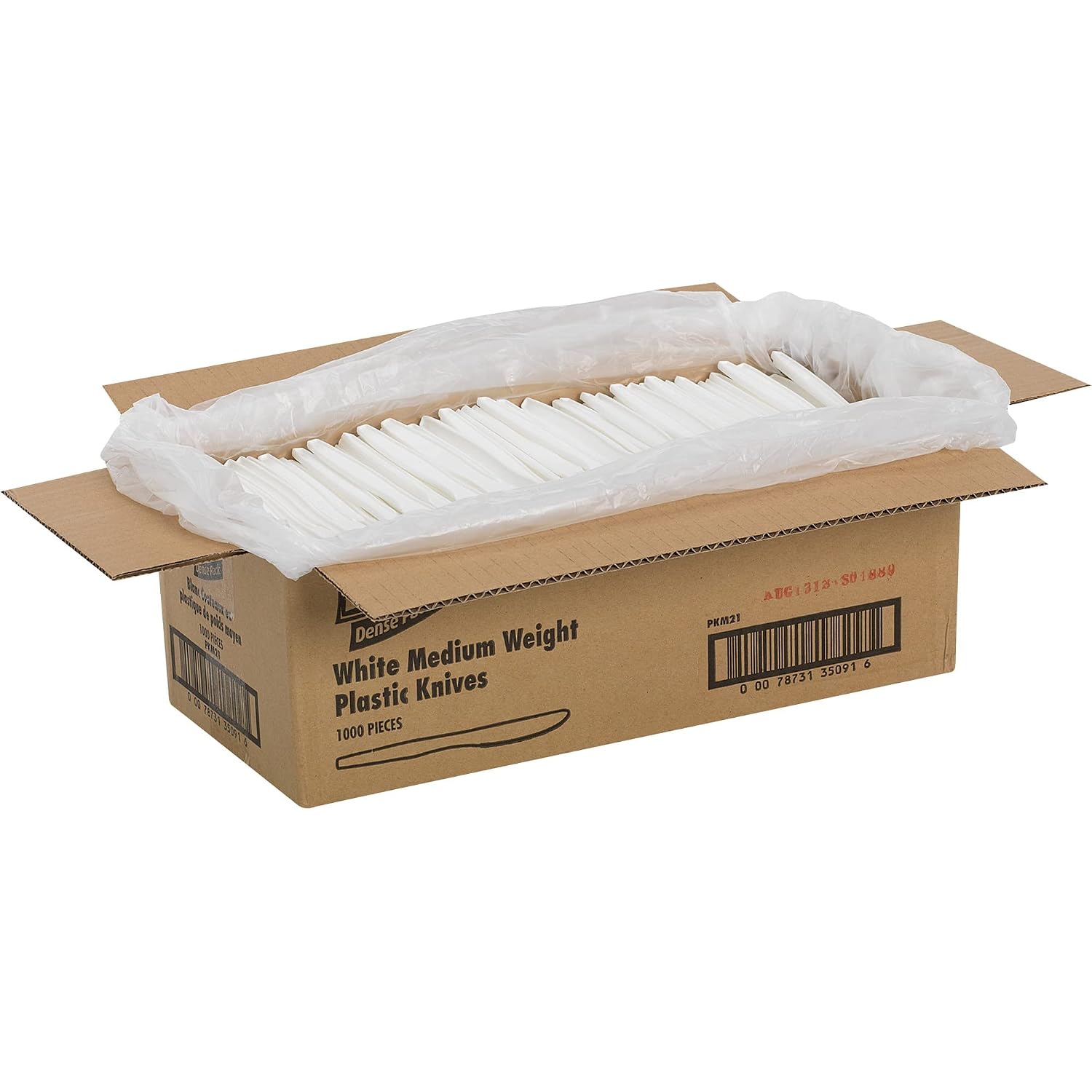Georgia-Pacific Dixie 6.56'' Medium-Weight Polypropylene Plastic Knife by GP PRO (Georgia-Pacific), White, PKM21, (Case of 1,000)