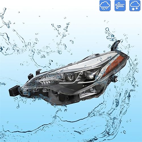 Miniatura 7 de munirater Juego de 1 conjunto de faros delanteros de proyector LH de repuesto para Corolla SE XLE XSE Sedán 2017 2018 2019, reemplazo de faros