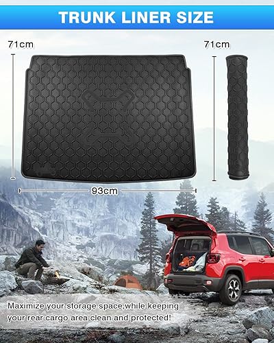 Miniatura 7 de Cartist Forro de carga compatible con Jeep Renegade 2015-2023, forro para maletero trasero de automóvil, color negro