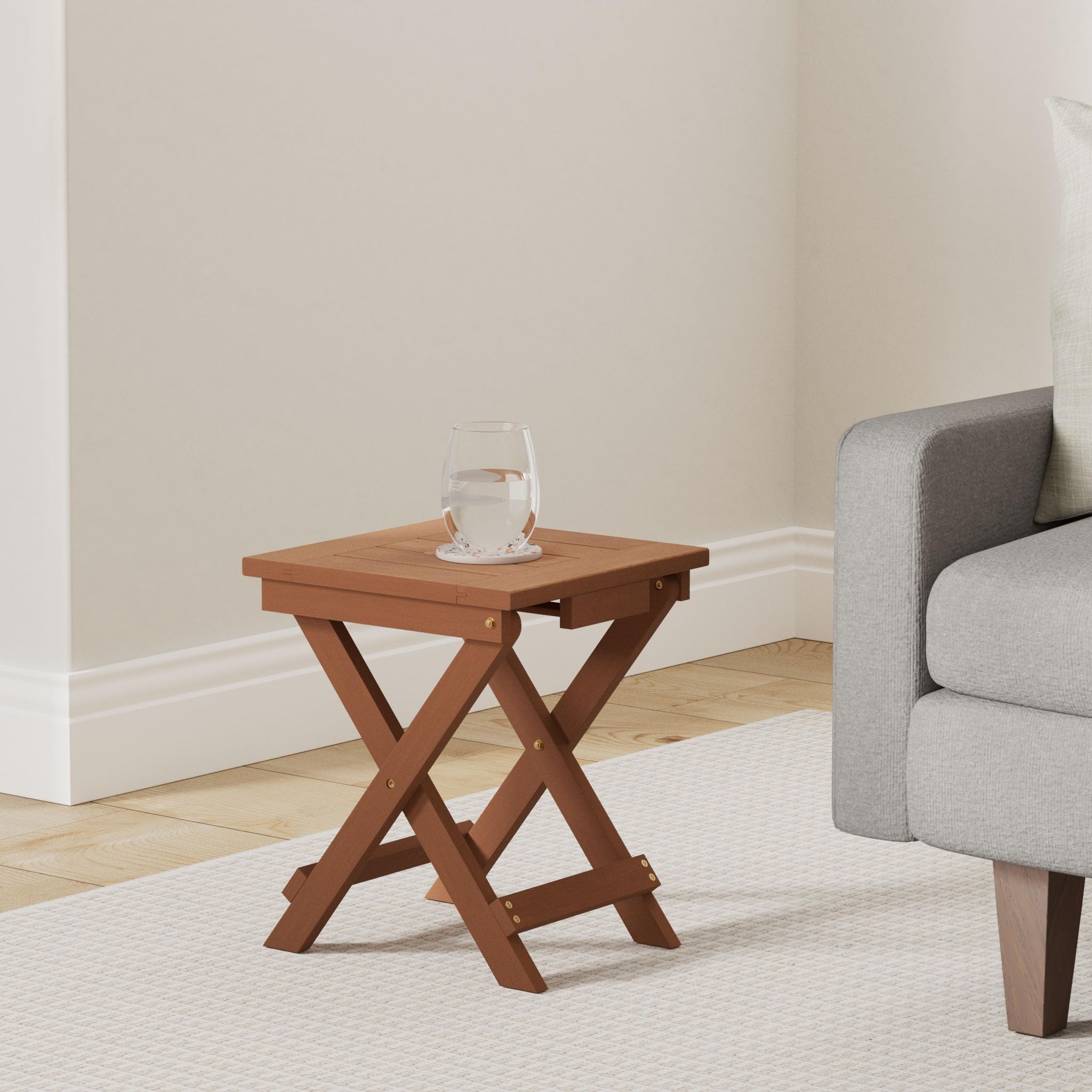 Furinno Tioman Hardwood Table Pliante Tiir Adirondack en Teck, Naturel, One Size