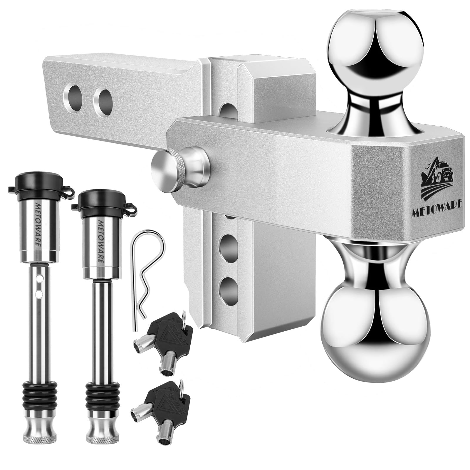 METOWARE Adjustable Trailer Hitch with 4 Inch Drop