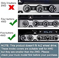 Vista 2 de JKCOVER Cubiertas de Perilla de Botón Decoradas para Interior Compatibles con Toyota Tacoma 2016-2019 2020 2021 2022 2023, Botones 4WD Temp Aire