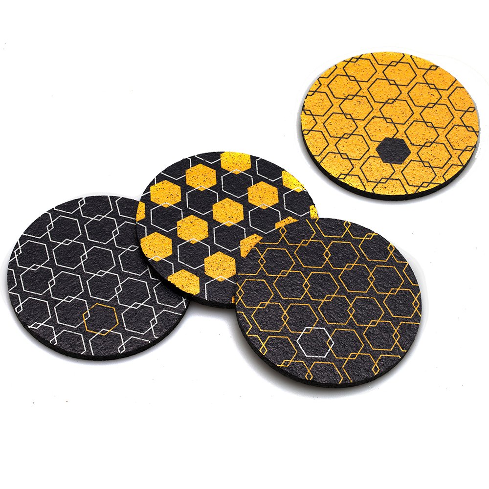 Flox 'Honeycomb Hex' Rubber Coasters