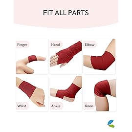 FriCARE Self Adhesive Bandage Wrap, Medical Tape in First Aid Kit, Cohesive Bandages for Wounds Sport Vet, 2 Inches X 5 Yards 6 Rolls, Burgundy