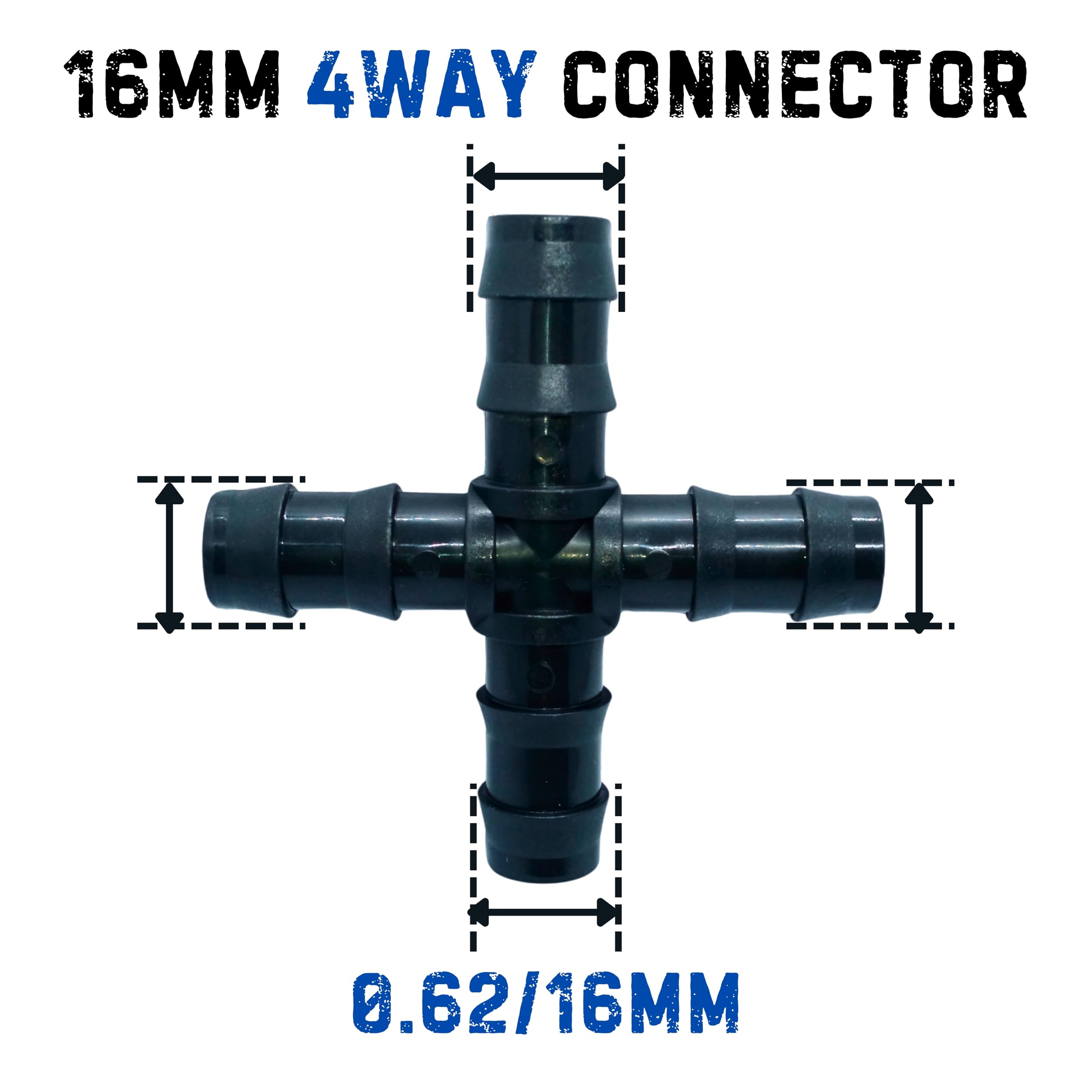 4 Way Drip Irrigation Joiner - 15 Pack -3