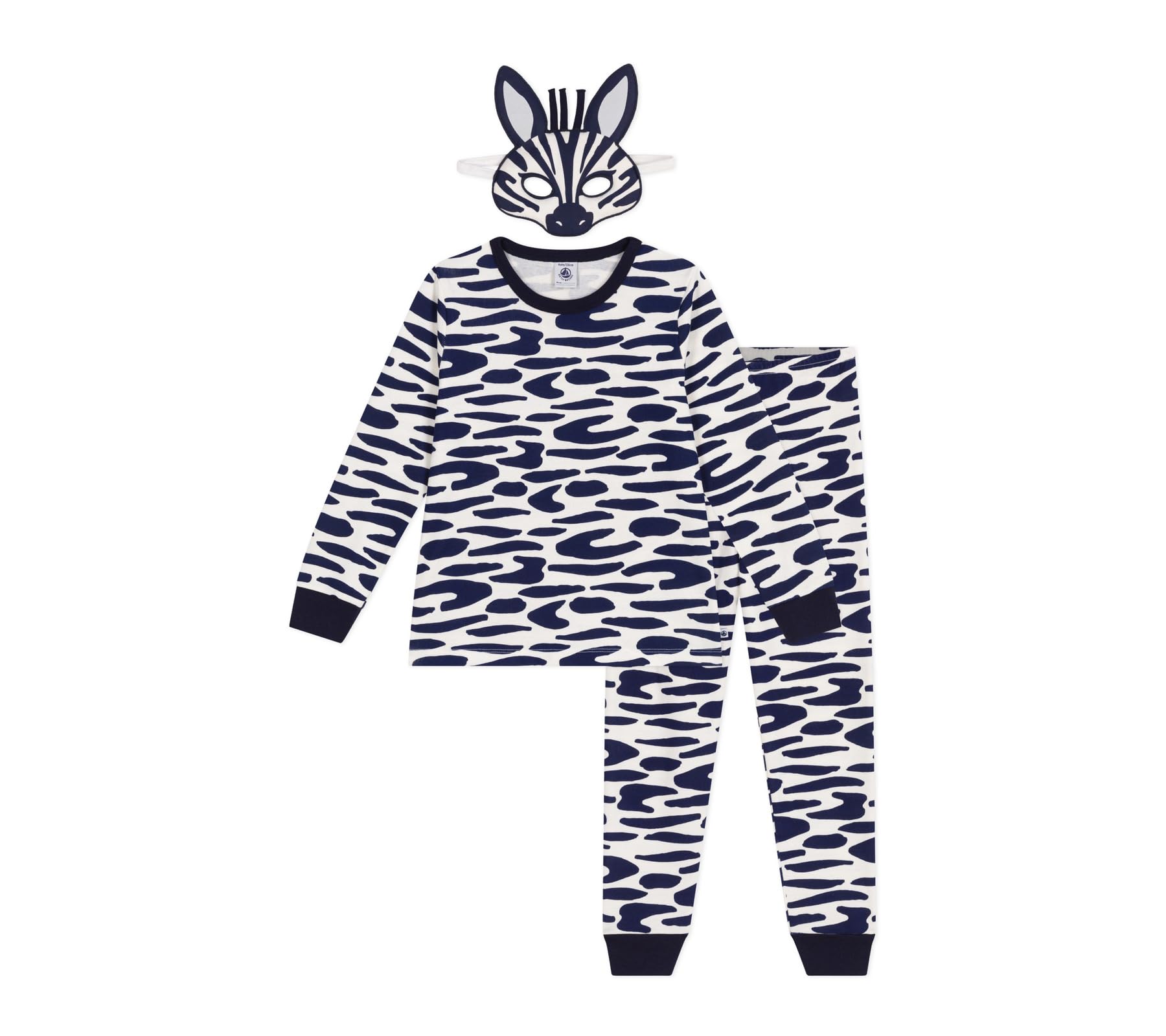 Petit Bateau Pyjama déguisement Enfant en Coton imprimé zèbre, Blue