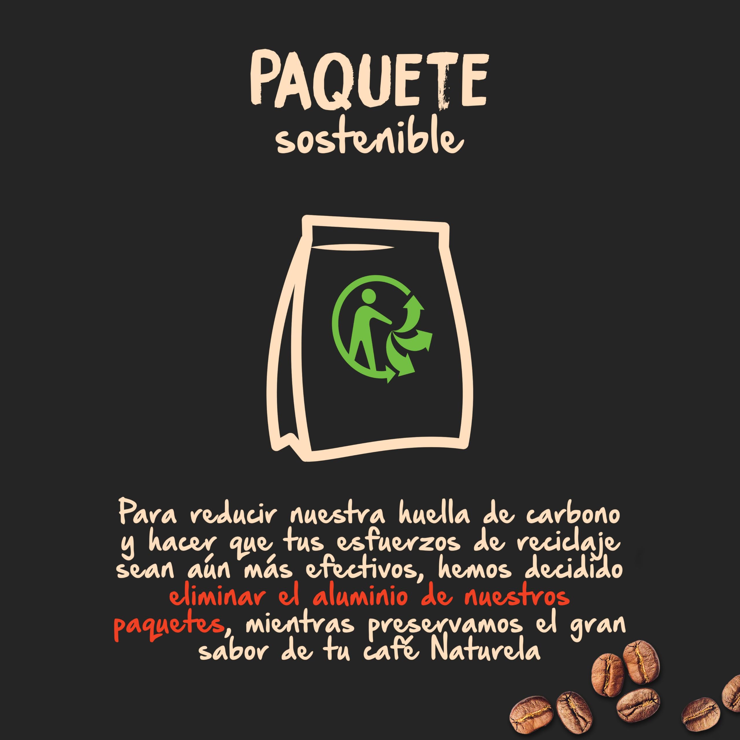 NATURELA Café Ecológico en Grano | Torrefacción Lenta 100% Arabica y Robusta | Mezcla premium exclusiva para espresso, prensa francesa o café de filtro - Bolsa de 1 kg
