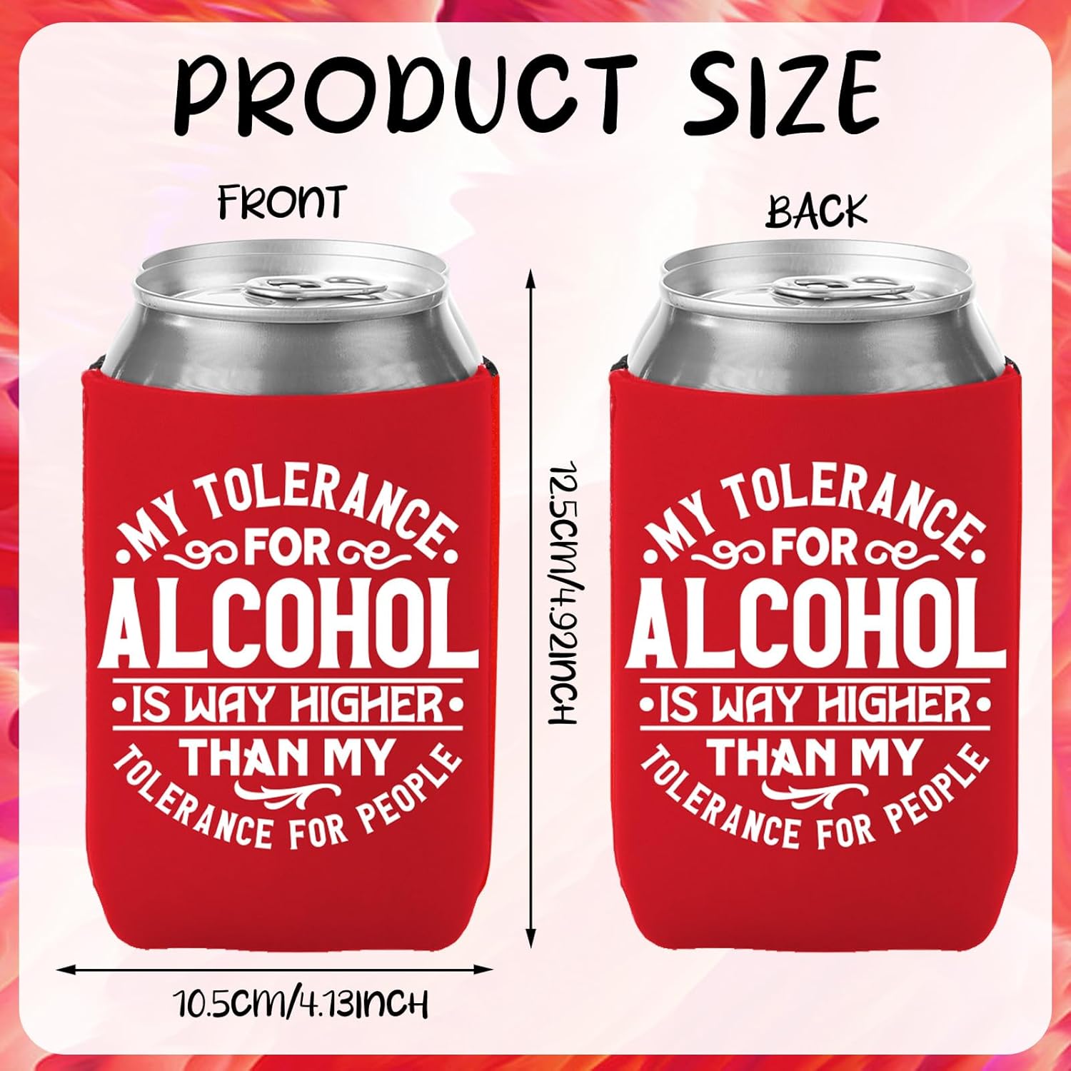 Funny Beer Can Cooler Sleeve, 12 Pcs Bulk Multicolor Quotes Insulated Neoprene Coolers Sleeves, Collapsible Drink Holder for Soda Cans and Water Bottles Travel Camping Birthday Party Supplies - Image 4