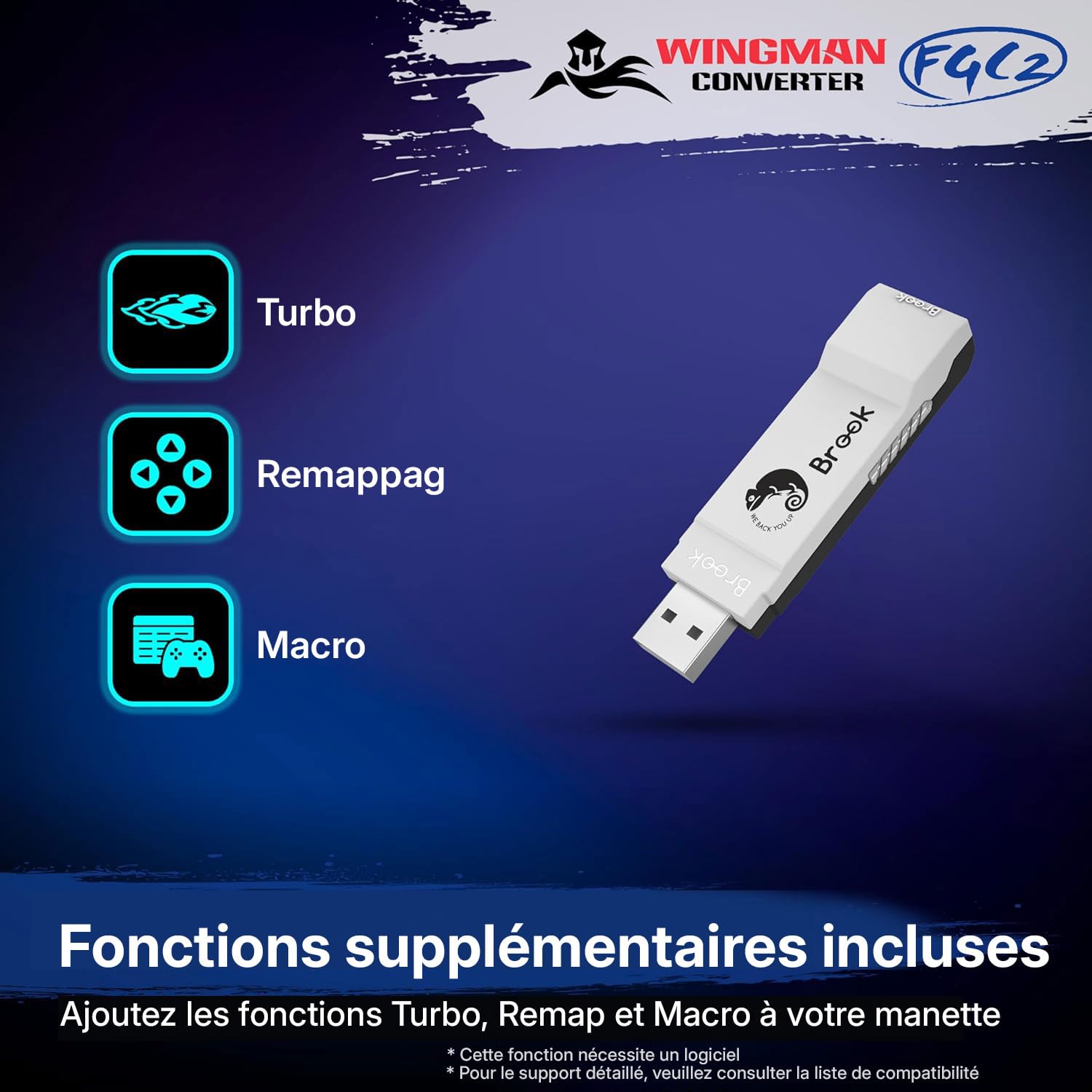 Mcbazel Wingman FGC 2 Convertisseur pour PS5, Manette Filaire PS5/PS4/Xbox Series X|S/Xbox One/Xbox Elite/NS Switch/Stick Arcade vers PS5/PC Windows
