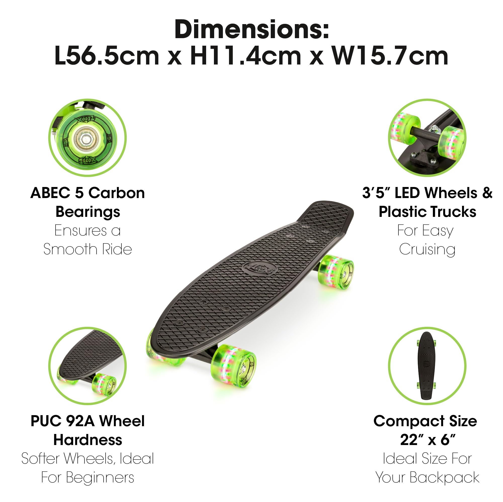 Xootz Kid's Complete-Skateboard in Stile retrò in plastica con
