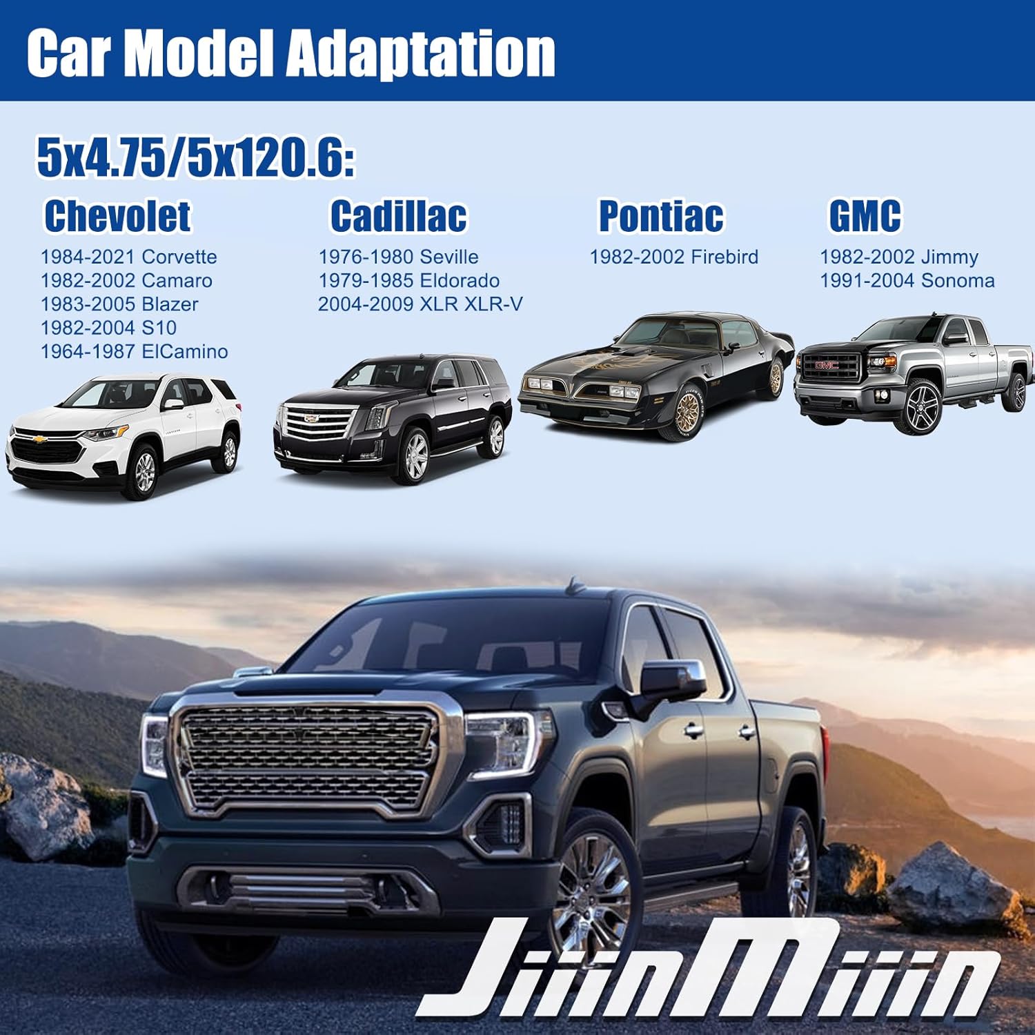 JiiinMiiin 5x4.5 5x4.75 Wheel Spacers,1/2"(12mm) Wheel Spacer Adapters 78.1mm Hub Bore for 1964-2014 Mustang 1991-2011 Ranger 1984-2001 Cherokee 1987-2006 Wrangler 1991-2012 Town Car 1992-2021 Camry