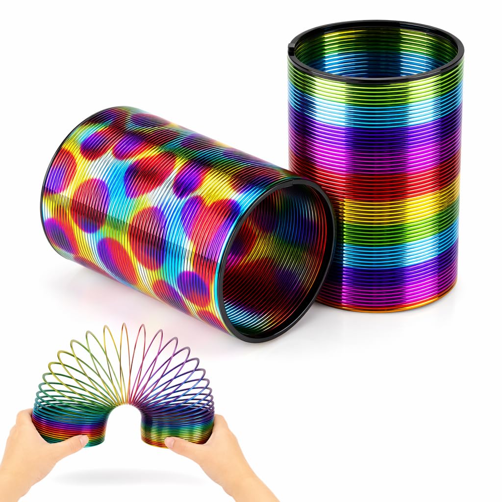RJFUJP 2PCS Spiral Spring Play, Rainbow Magic Spring