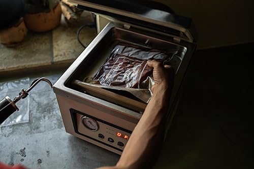 Miniatura 6 de Sellador al vacío de cámara con barra de sellado de 12 pulgadas, tiempo de sellado ajustable, medidor de vacío y bolsa de vacío para conservar carne