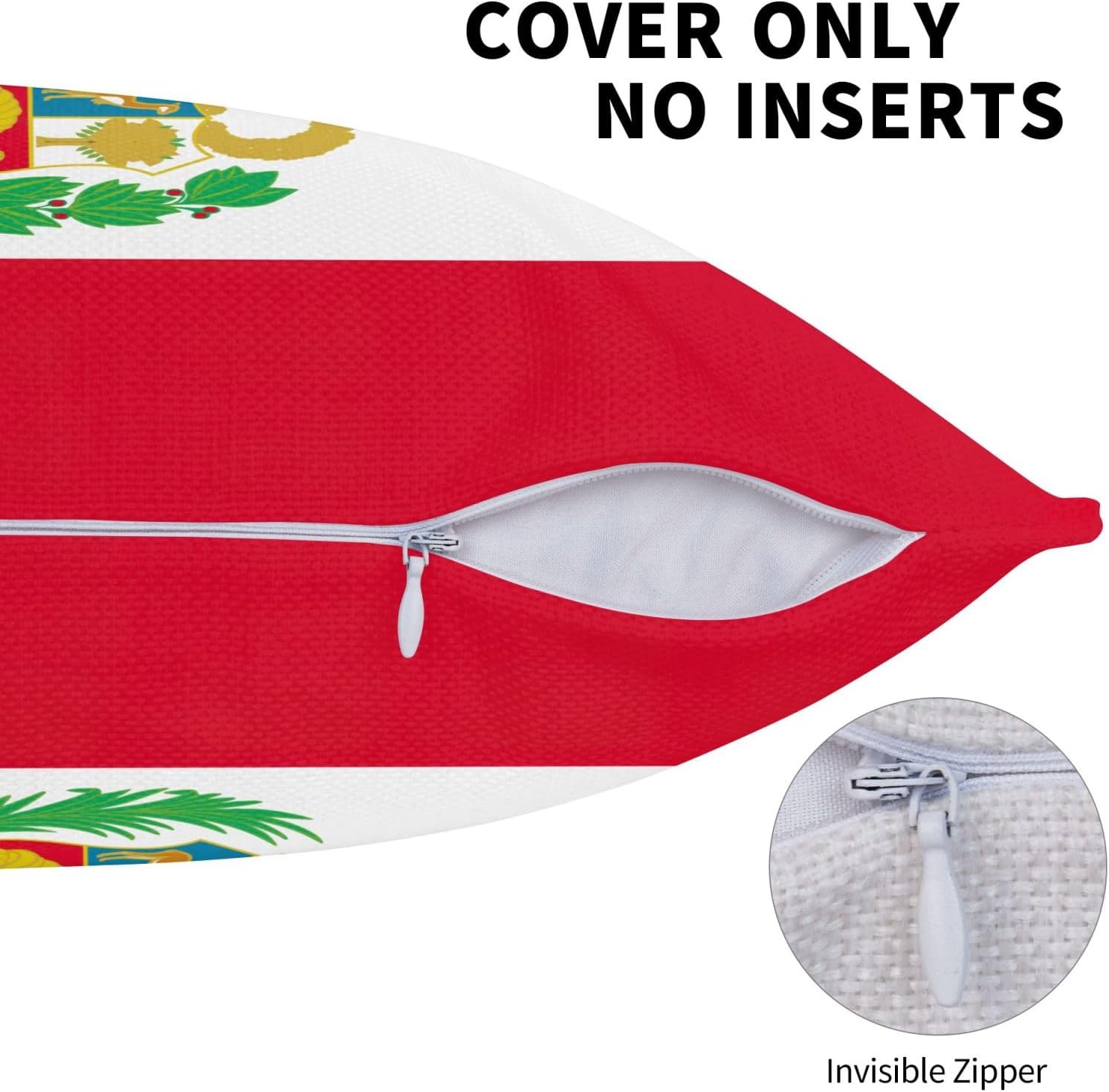 Flag of Peru Imitation Linen Pillowcase -2 Sets, Fashionable Home Decoration, Used for Sofas, Gardens, beds