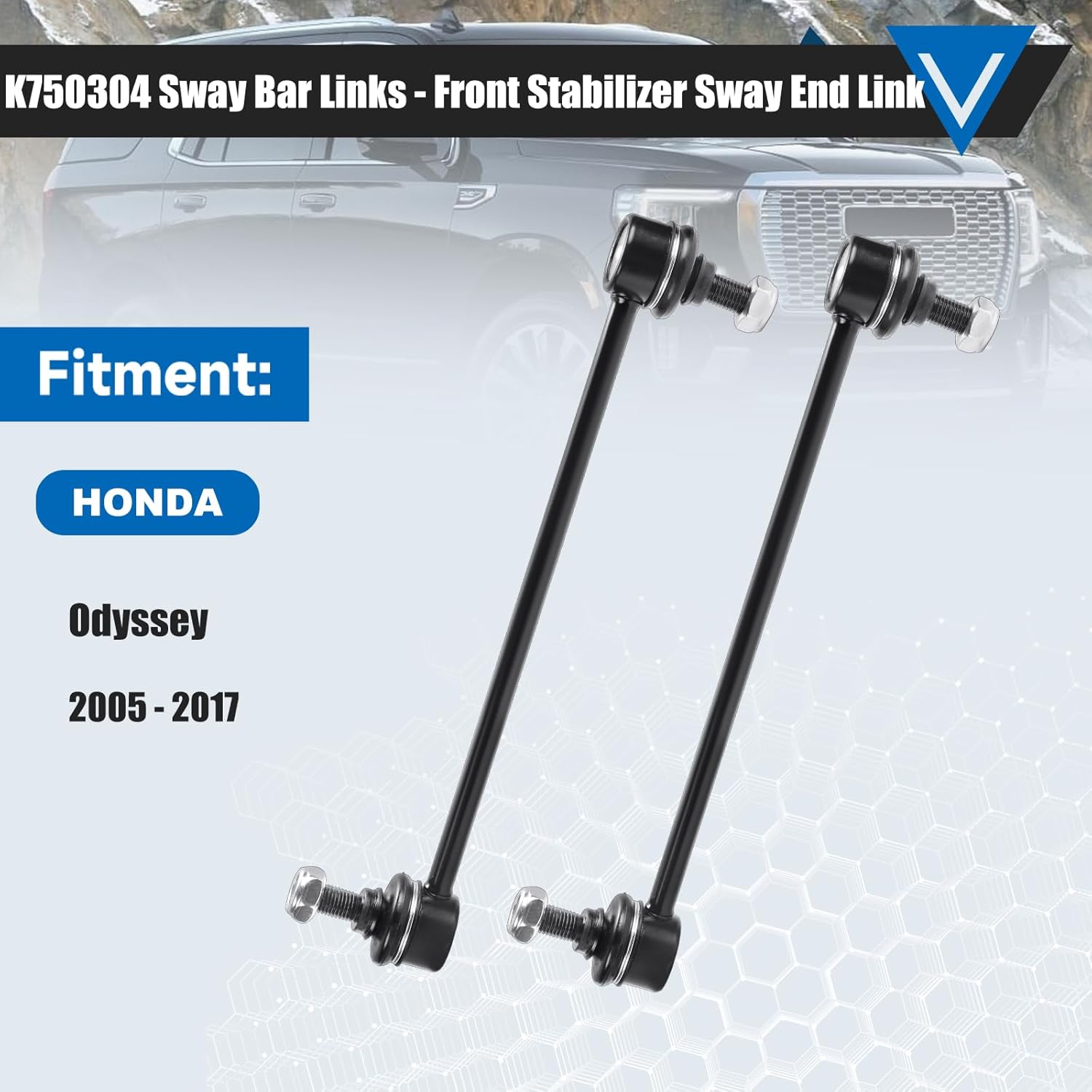 K750304 Sway Bar Links Compatible With Honda Odyssey 2005 2006 2007 2008 2009 2010 2011 2012 2013 2014 2015 2016 2017 Front Stabilizer Bar End Links Suspension Kit