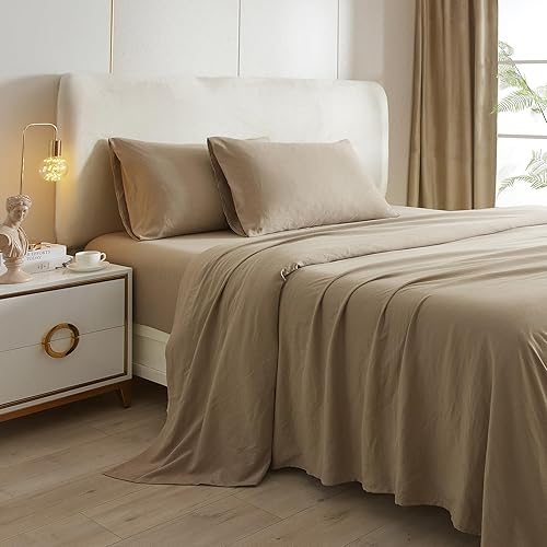 HighBuy Juego de sábanas de tamaño individual XL, juego de sábanas y fundas de almohada de 3 piezas para colchón individual XL, sábanas refrescantes