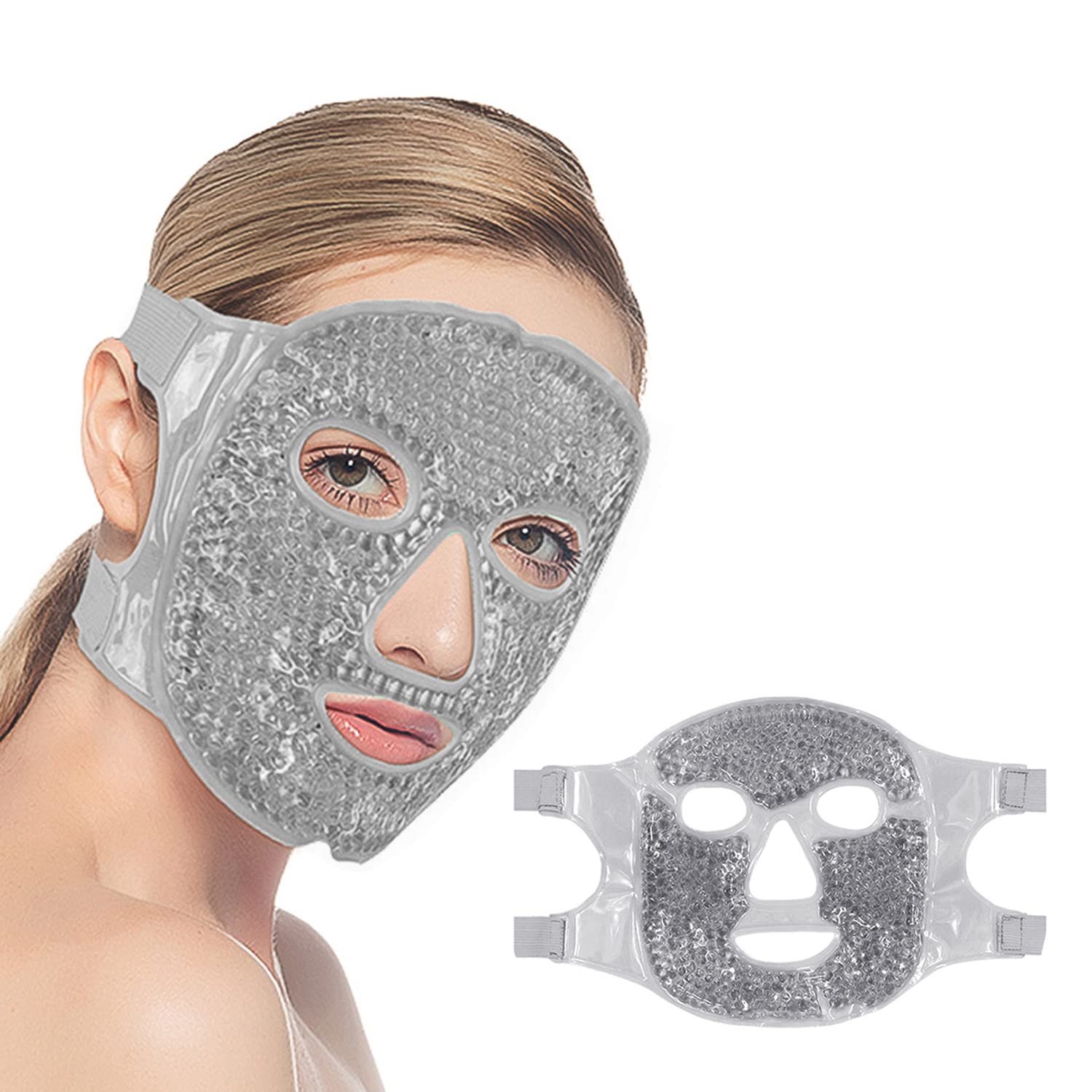 CAM2 Kühlmaske Für Gesicht & Augen - Wiederverwendbare Gel-Maske Gegen Geschwollene Augen & Tränensäcke