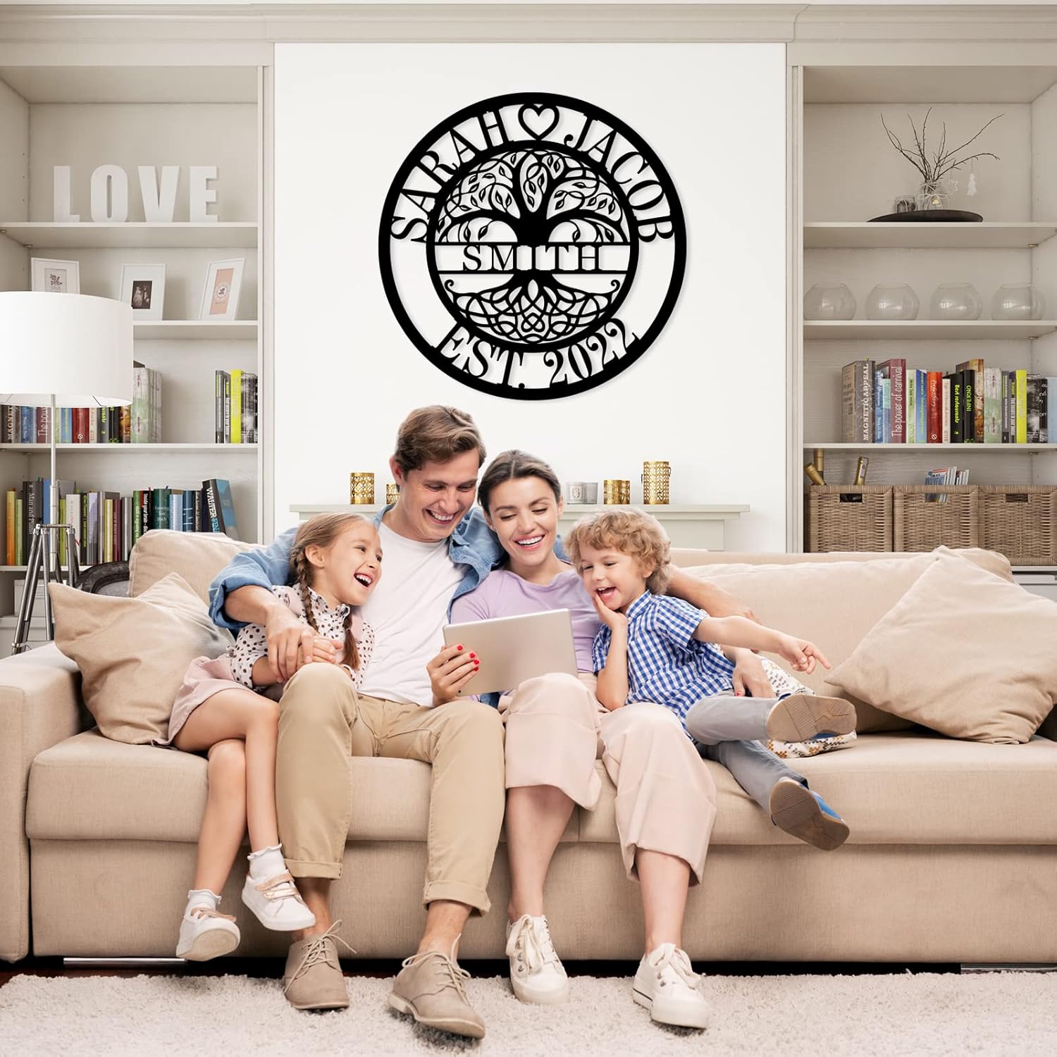 Personalized Family Name Sign Monogram Wall Decor Custom Last Name Signs Metal Wall Art Split Letter Name Sign Door Hanger Outdoor Metal Sign Wedding Gift