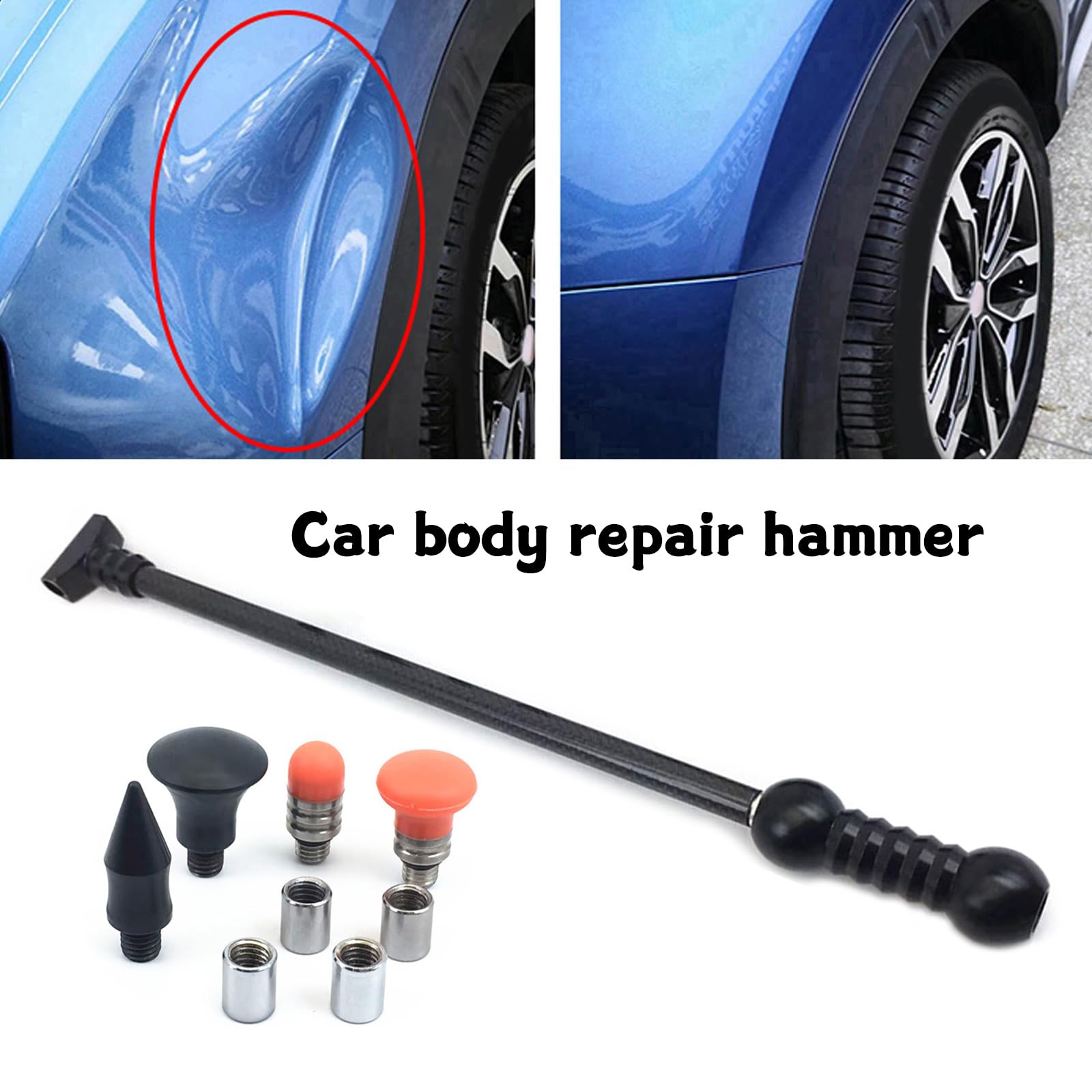 Marteau de réparation efficace pour panneau de voiture - Outil de réparation pour différentes formes - Outil d'entretien de voiture facile à utiliser