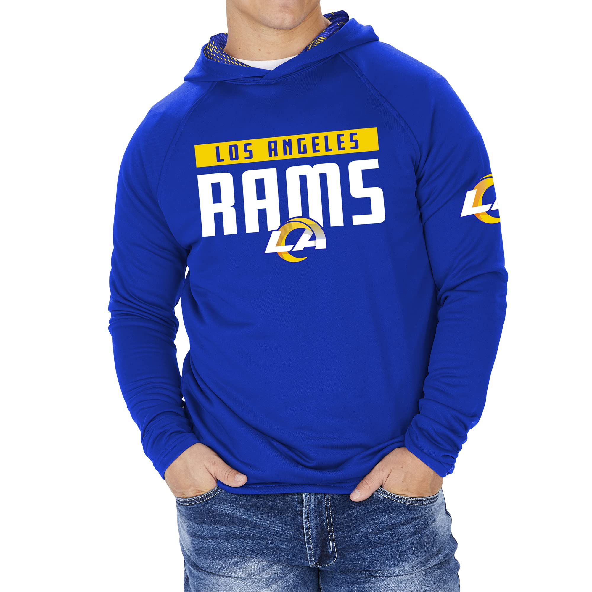 Zubaz NFL Football Men's Solid Team Hoodie with Camo Lined Hood and Sleeve Graphic — view 21