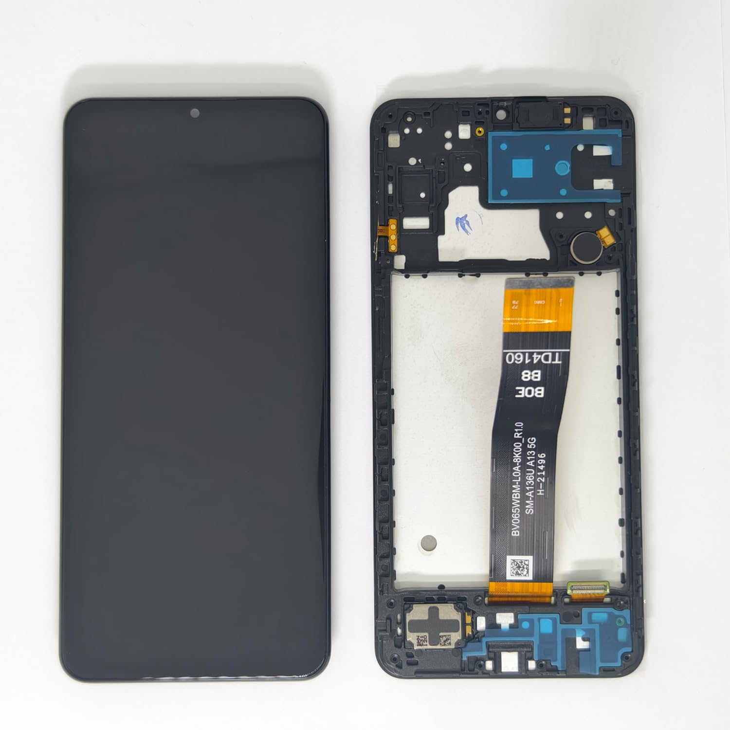 OEM 6.5 inch LCD Digitizer for Samsung Galaxy A13 5G Screen Replacement A136u s136vl A136a Touch Display, Full HD Digitizer Assembl with Full Accessories（SM-A13 5G Black with Frame