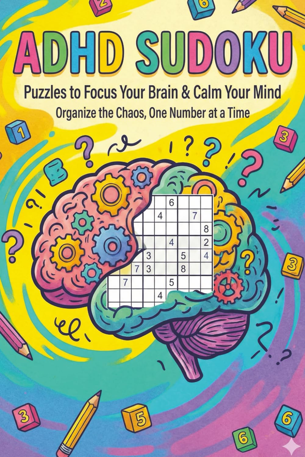 ADHD Sudoku Puzzle Book: Puzzles to Focus Your Brain & Calm Your Mind | 6x9 Inches, 110 Pages, | 50+ Puzzles | Solutions Included