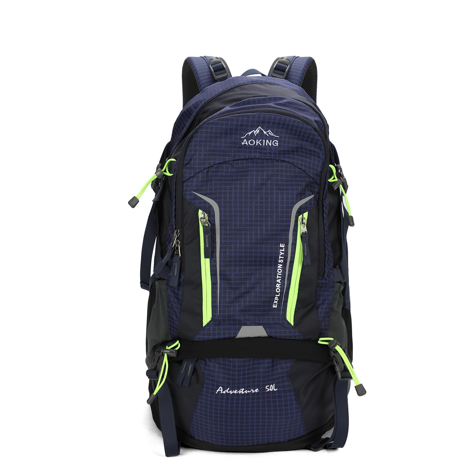 Aoking,Rucksack zum Wandern/Klettern,50L,YJN67363,Standardelemente:abnehmbares Airflow-Mesh-Board,wasserdicht,SOS-Pfeife,Regenschutz