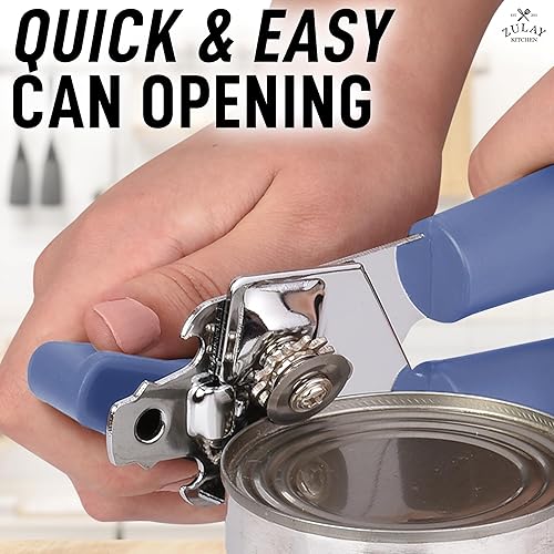 Miniatura 9 de Zulay Kitchen Abrelatas de mano  Abrelatas manual duradero cuchillas de acero inoxidable de corte de borde liso  Abrelatas manual de servicio pesado