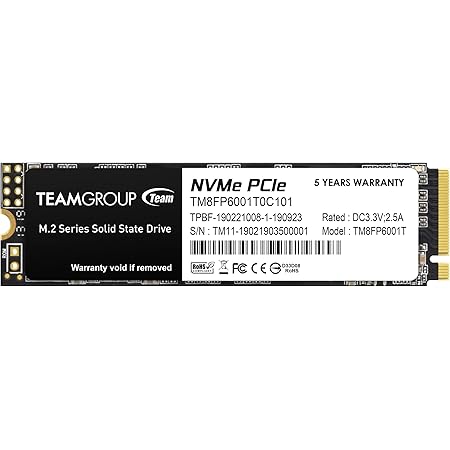 TEAMGROUP MP33 1TB SLC Cache 3D NAND TLC NVMe 1.3 PCIe Gen3x4 M.2 2280 Internal Solid State Drive SSD (Read/Write Speed up to 1,800/1,500 MB/s) Compatible with Laptop & PC Desktop TM8FP6001T0C101
