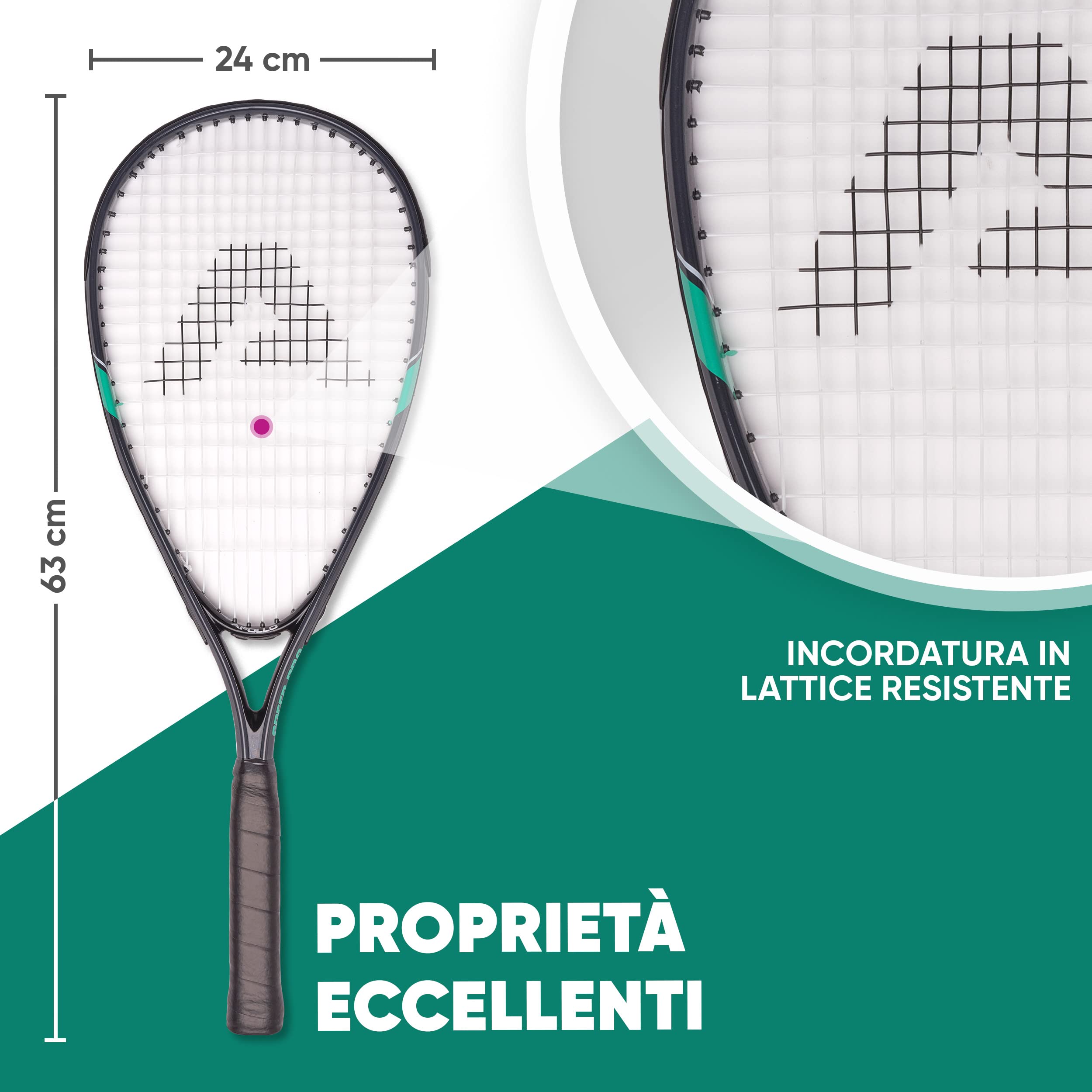 Apollo Set da Speed Badminton | Racchette Badminton in Diversi Colori | Badminton Set | Set Racchetta Squash | Badminton Racchette e Borsa| Racchetta Crossminton | Volano Bambini